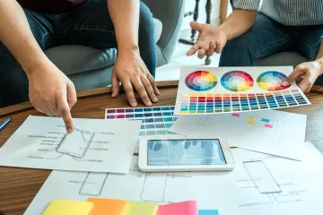 Planning design and visual content.