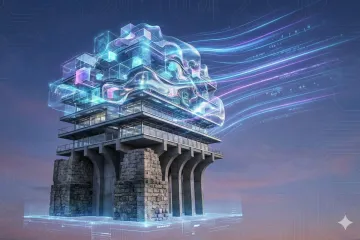 A building that is simultaneously ancient and futuristic: This concept focuses on the idea that a website needs a solid structure that can nevertheless be completely renovated on the surface.